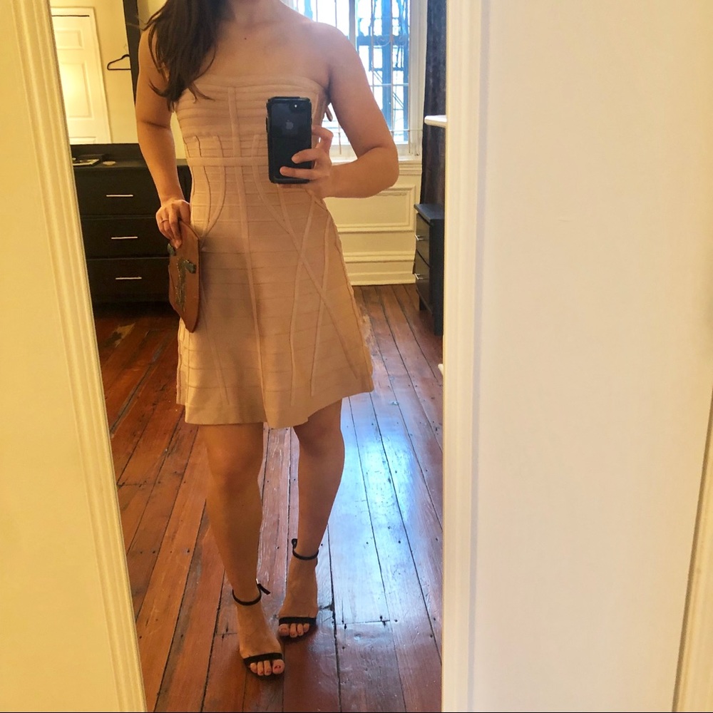Herve Ledger Rose Pink Bandage Dress